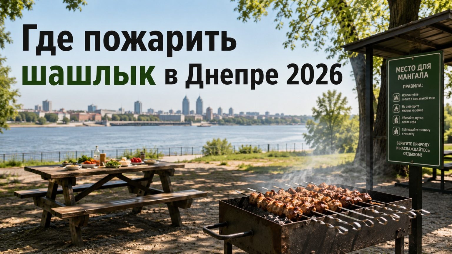Где пожарить шашлык в Днепре 2026: разрешенные места, правила и штрафы