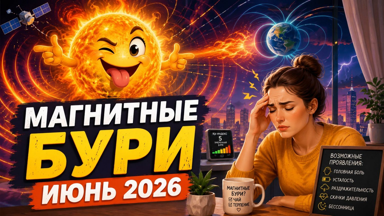 Магнитные бури июнь 2026: прогноз для Украины и важные даты солнечной активности