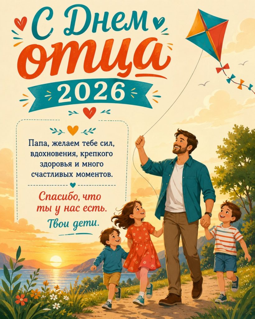 С Днем отца 2026: трогательные картинки и открытки на русском
