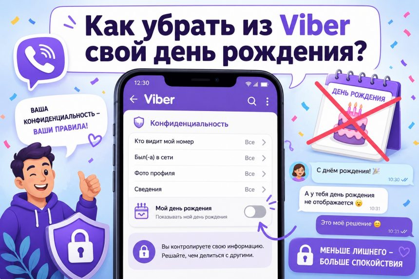 Как убрать дату рождения в Вайбер 2026: пошаговая инструкция для телефона и ноутбука