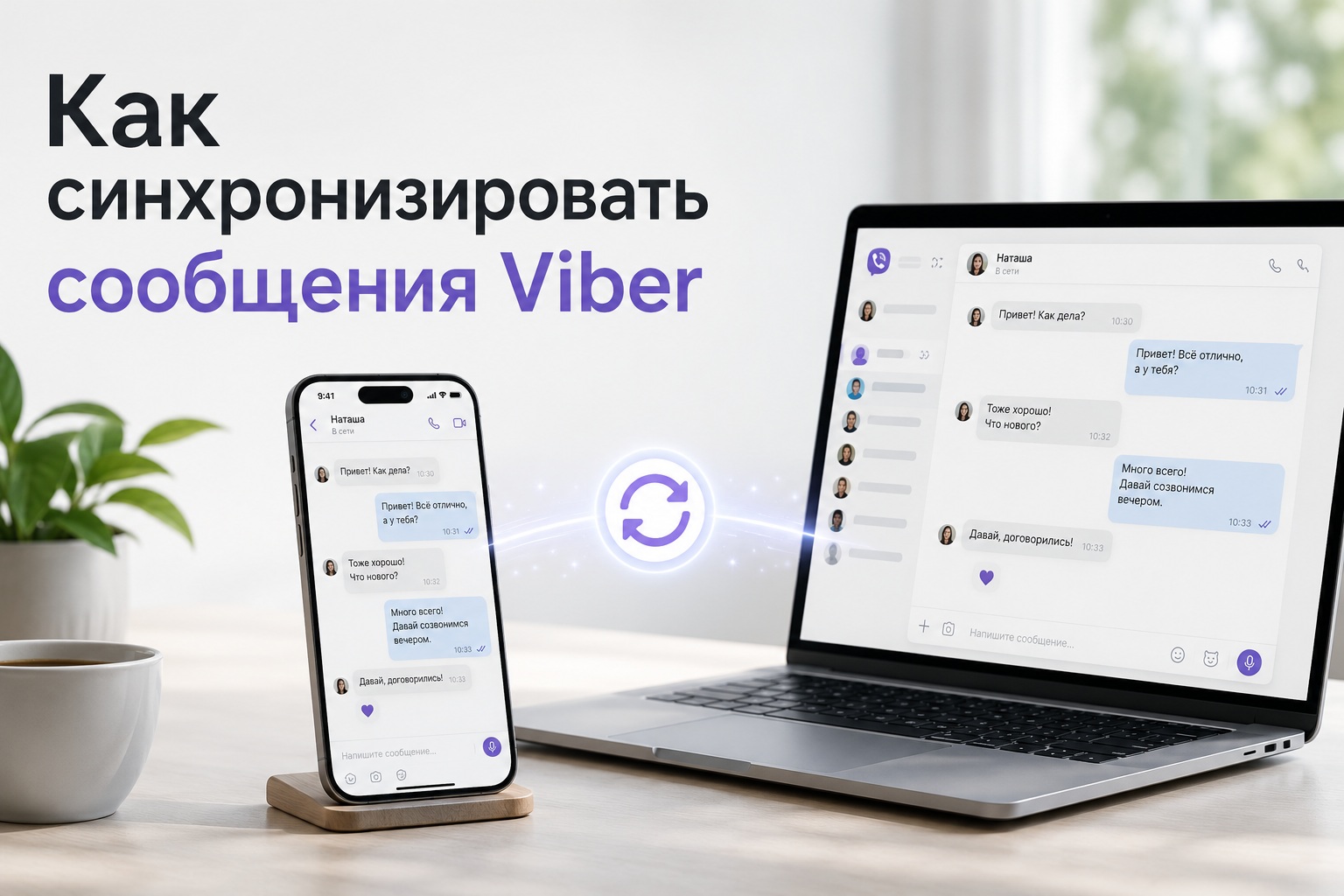 Как включить синхронизацию в Вайбер 2026: пошаговая инструкция для телефона и ноутбука