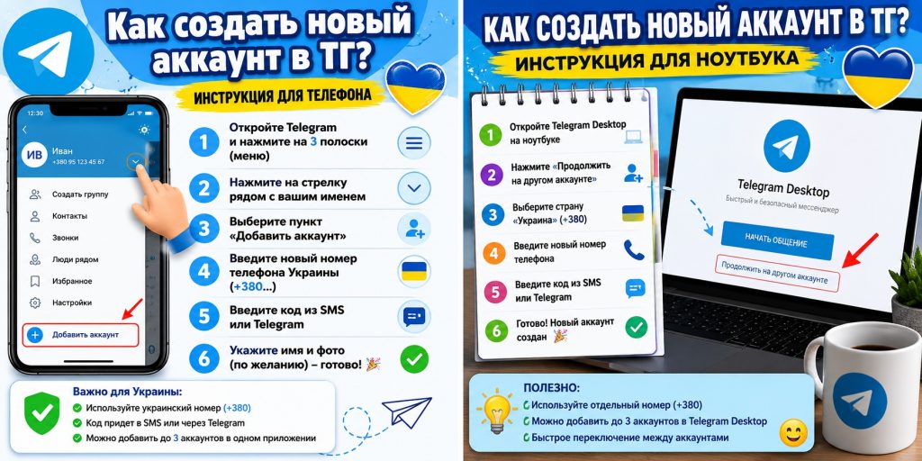 Как создать второй аккаунт в Телеграм 2026: инструкция для телефона и ноутбука