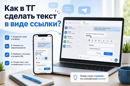 Как вставить ссылку в слово в Телеграм 2026: пошаговая инструкция для телефона и ноутбука