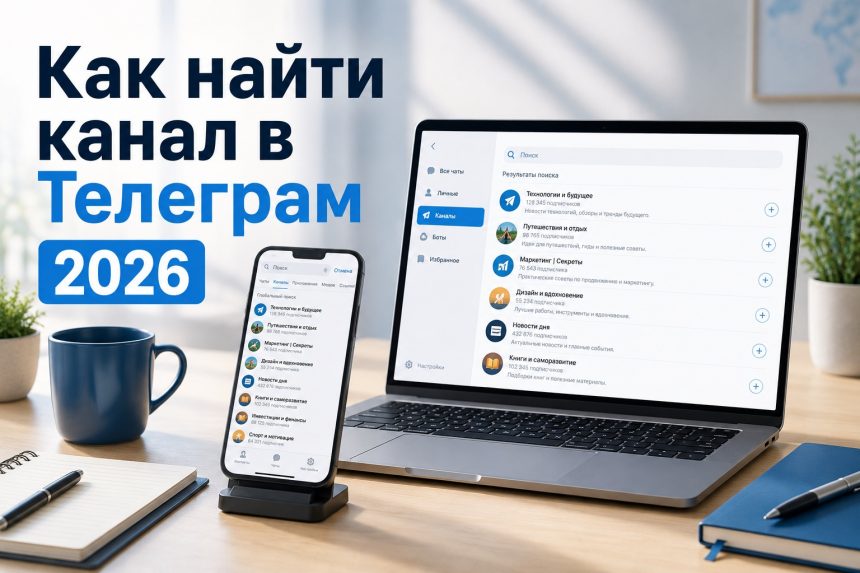 Как найти канал в Телеграм 2026: пошаговая инструкция для телефона и ноутбука
