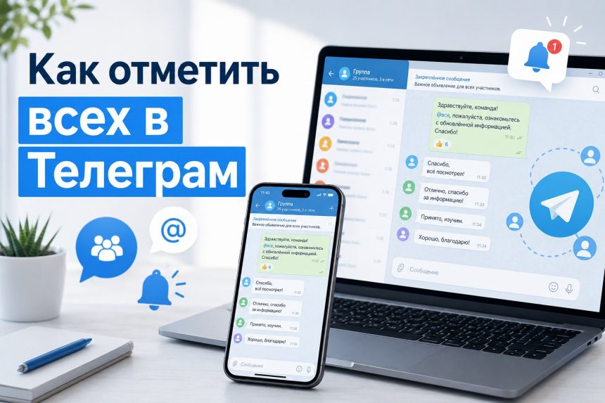 Как тегнуть всех в Телеграм 2026: пошаговая инструкция для телефона и ноутбука
