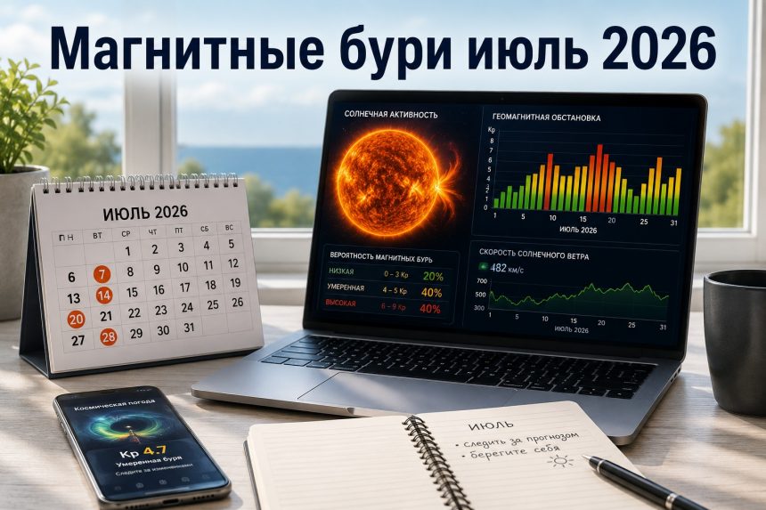 Магнитные бури июль 2026: прогноз для Украины и важные даты солнечной активности