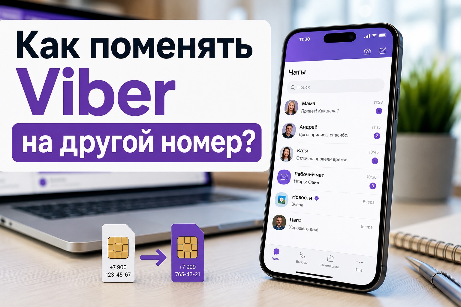 Как изменить номер телефона в Вайбер 2026: пошаговая инструкция для телефона и ноутбука