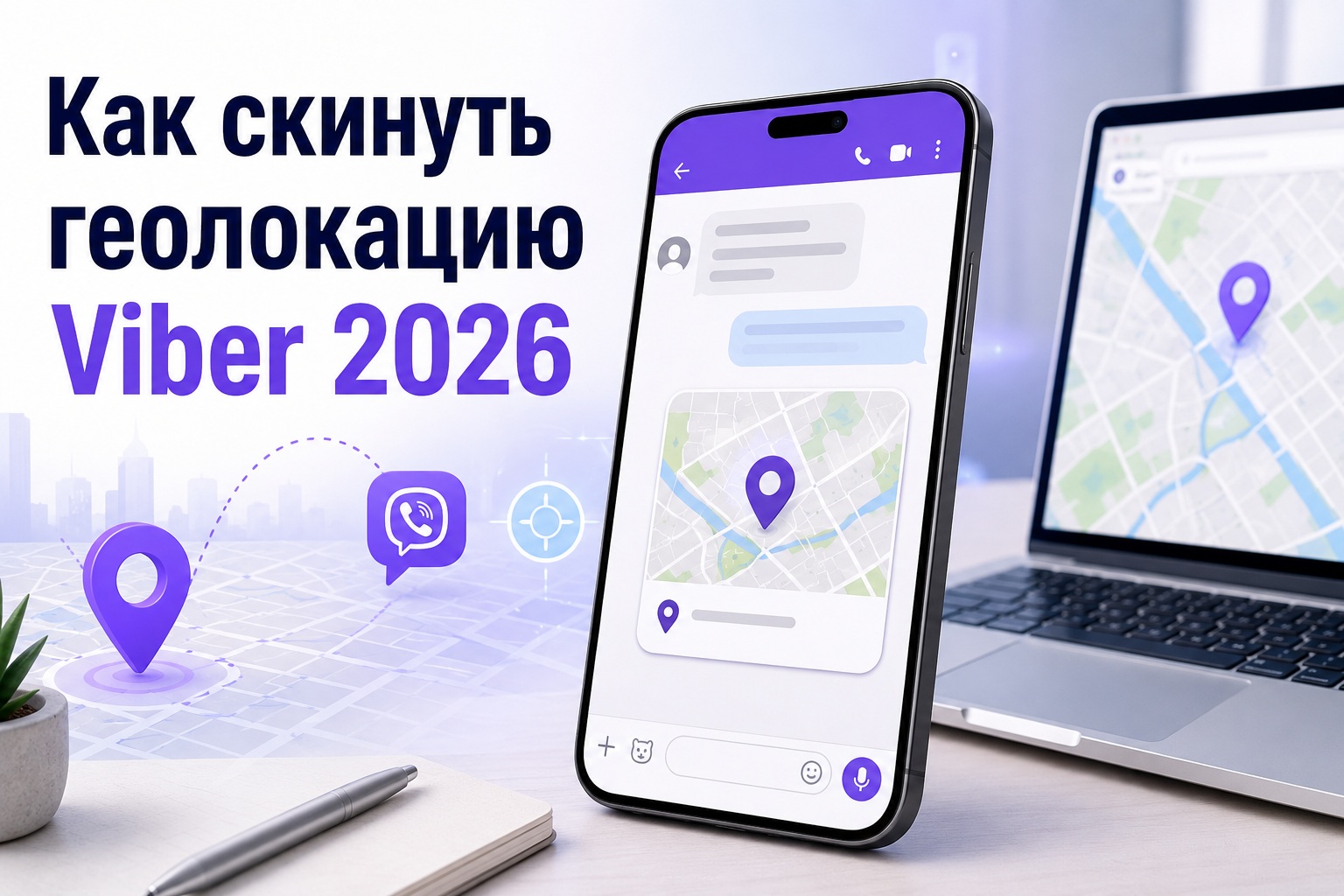 Как скинуть геолокацию в Вайбер 2026: пошаговая инструкция для телефона и ноутбука
