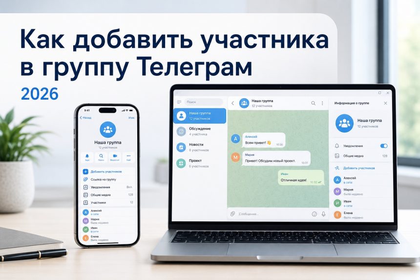 Как добавить участника в группу Телеграм 2026: пошаговая инструкция для телефона и ноутбука