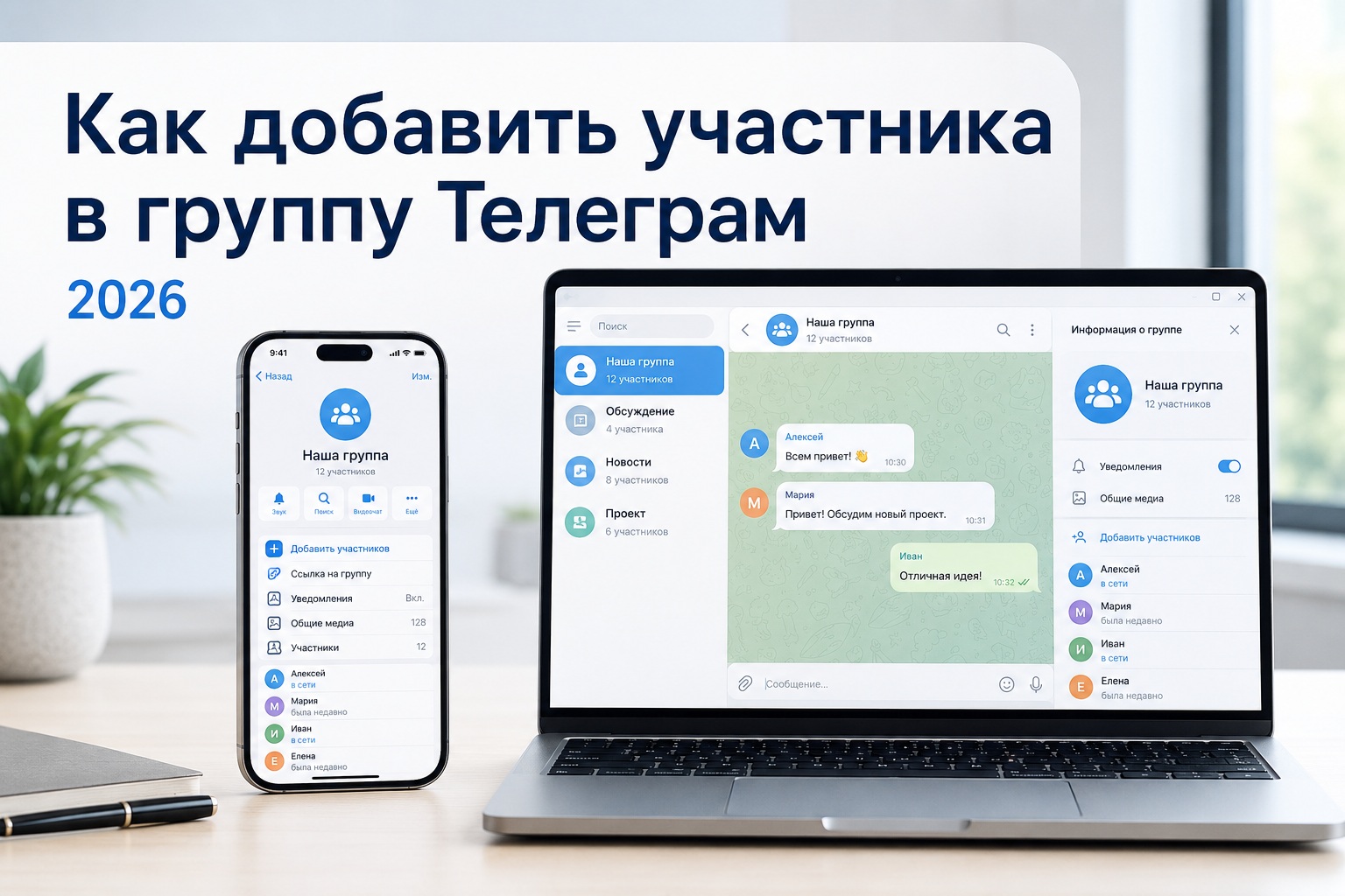 Как добавить участника в группу Телеграм 2026: пошаговая инструкция для телефона и ноутбука