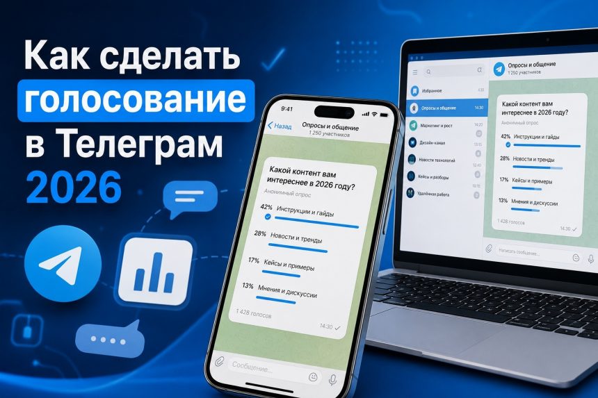 Как сделать голосование (опрос) в Телеграм 2026: пошаговая инструкция для телефона и ноутбука