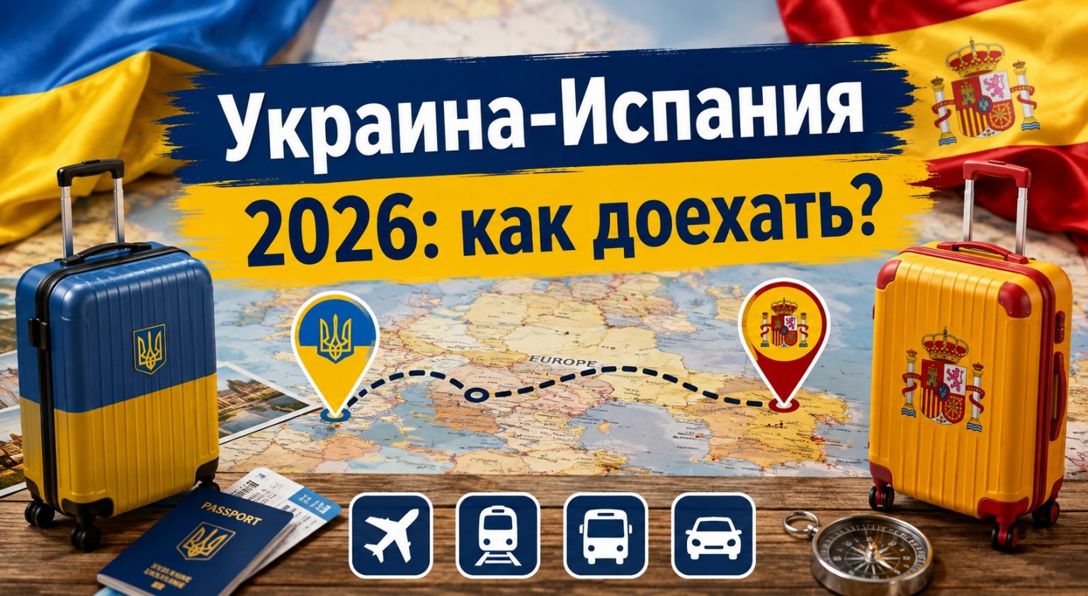 Как добраться из Украины в Испанию 2026: быстрые способы, цена, длительность поездки