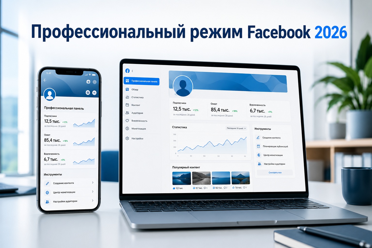 Как включить профессиональный режим на Facebook 2026: пошаговая инструкция для телефона и ноутбука
