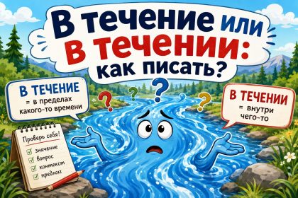 «В течение» или «в течении»: как правильно пишется и какое окончание выбрать