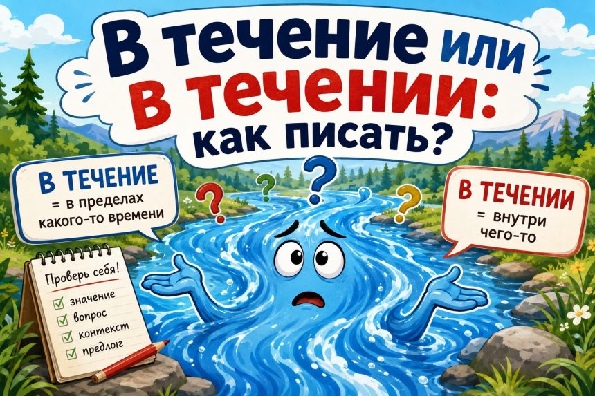 «В течение» или «в течении»: как правильно пишется и какое окончание выбрать