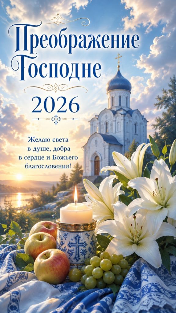 Яблочный Спас и Преображение Господне 2026: картинки, открытки и пожелания на русском