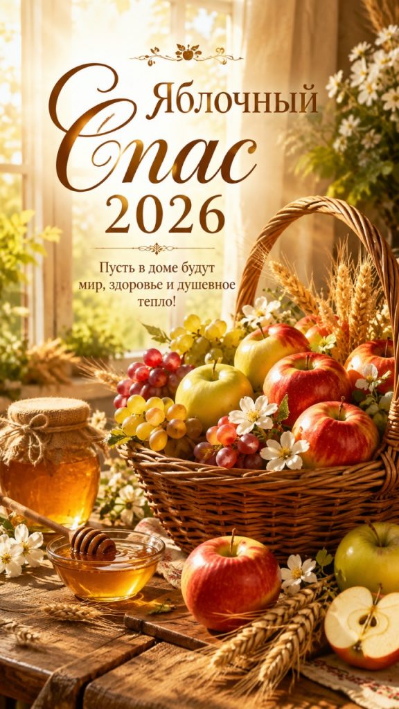 Яблочный Спас и Преображение Господне 2026: картинки, открытки и пожелания на русском