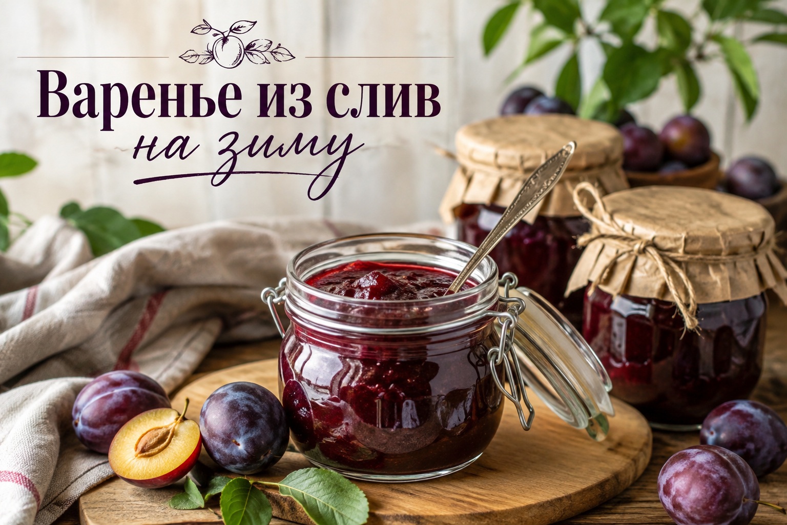 Густое варенье из слив без косточек на зиму: простой рецепт-пятиминутка с целыми кусочками