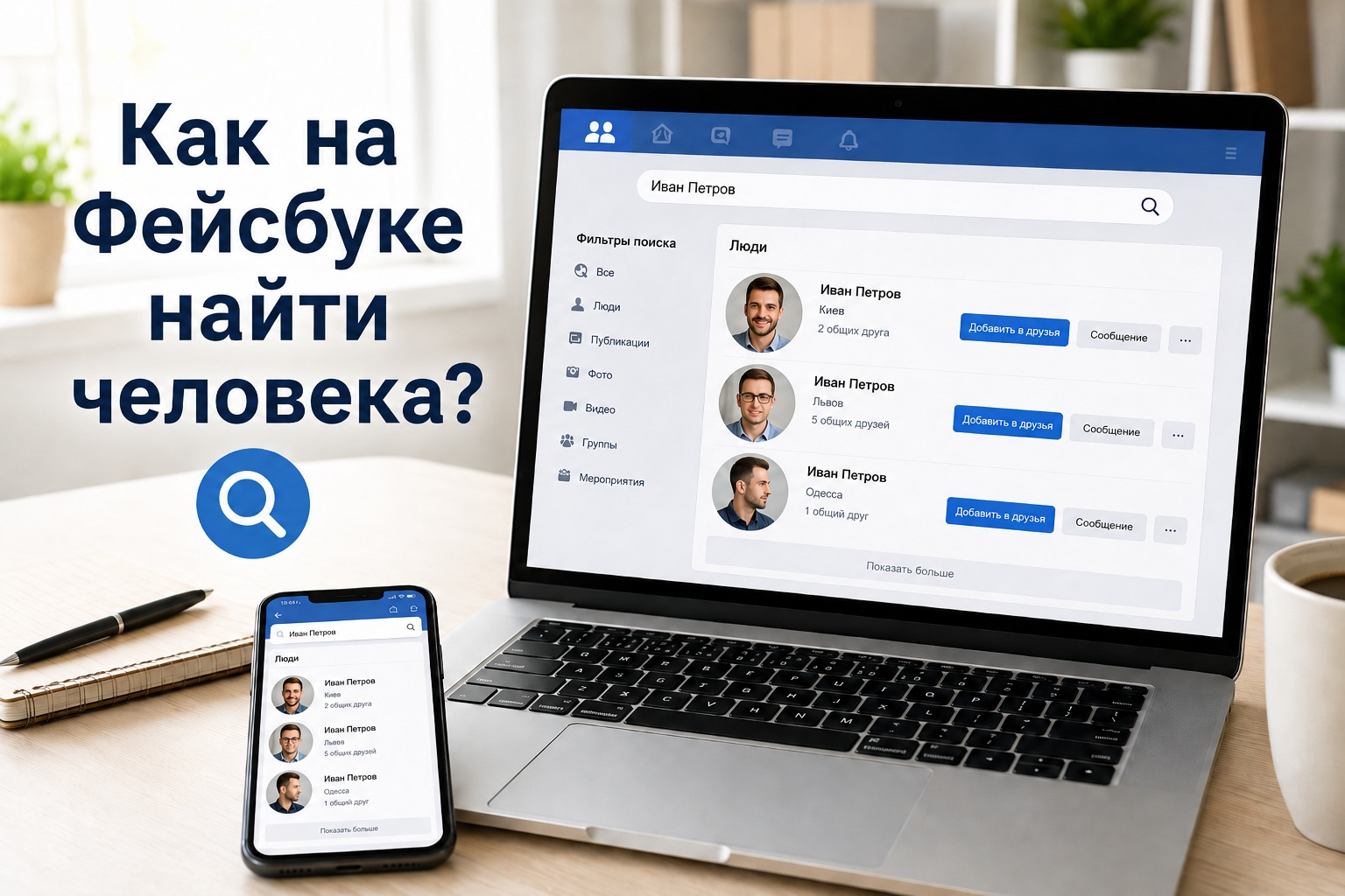 Как найти человека на Facebook 2026: пошаговая инструкция для телефона и ноутбука