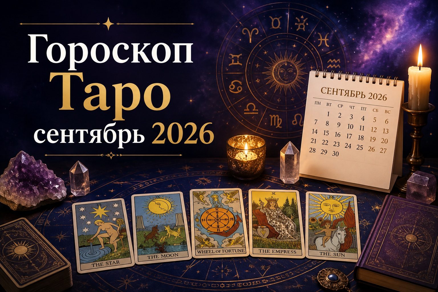 Гороскоп Таро сентябрь 2026 года: астрологический прогноз для всех знаков Зодиака