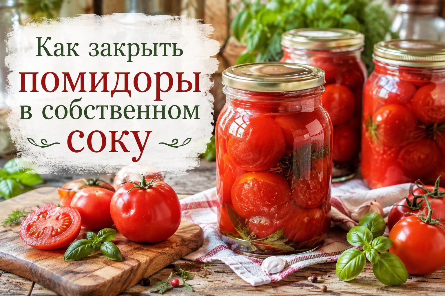 Помидоры в собственном соку на зиму: рецепт без стерилизации