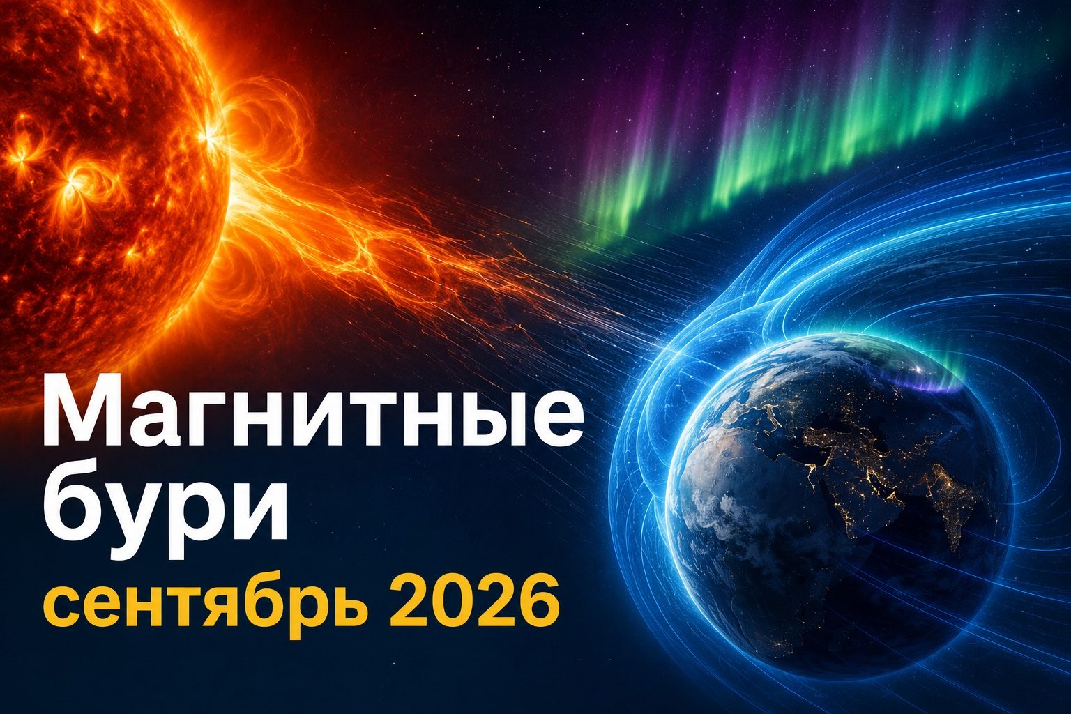 Магнитные бури сентябрь 2026: прогноз для Украины и важные даты солнечной активности