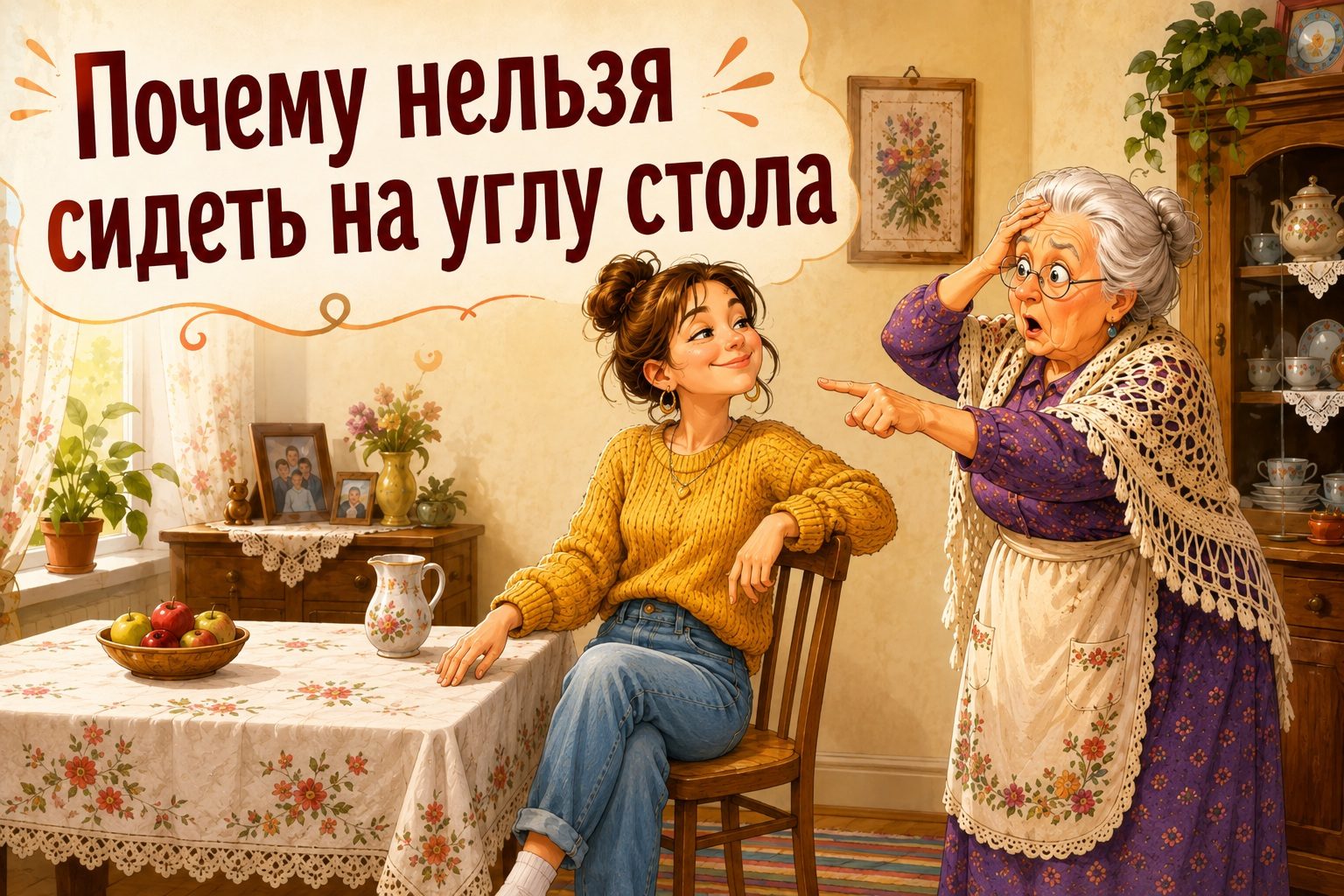почему нельзя сидеть на углу стола