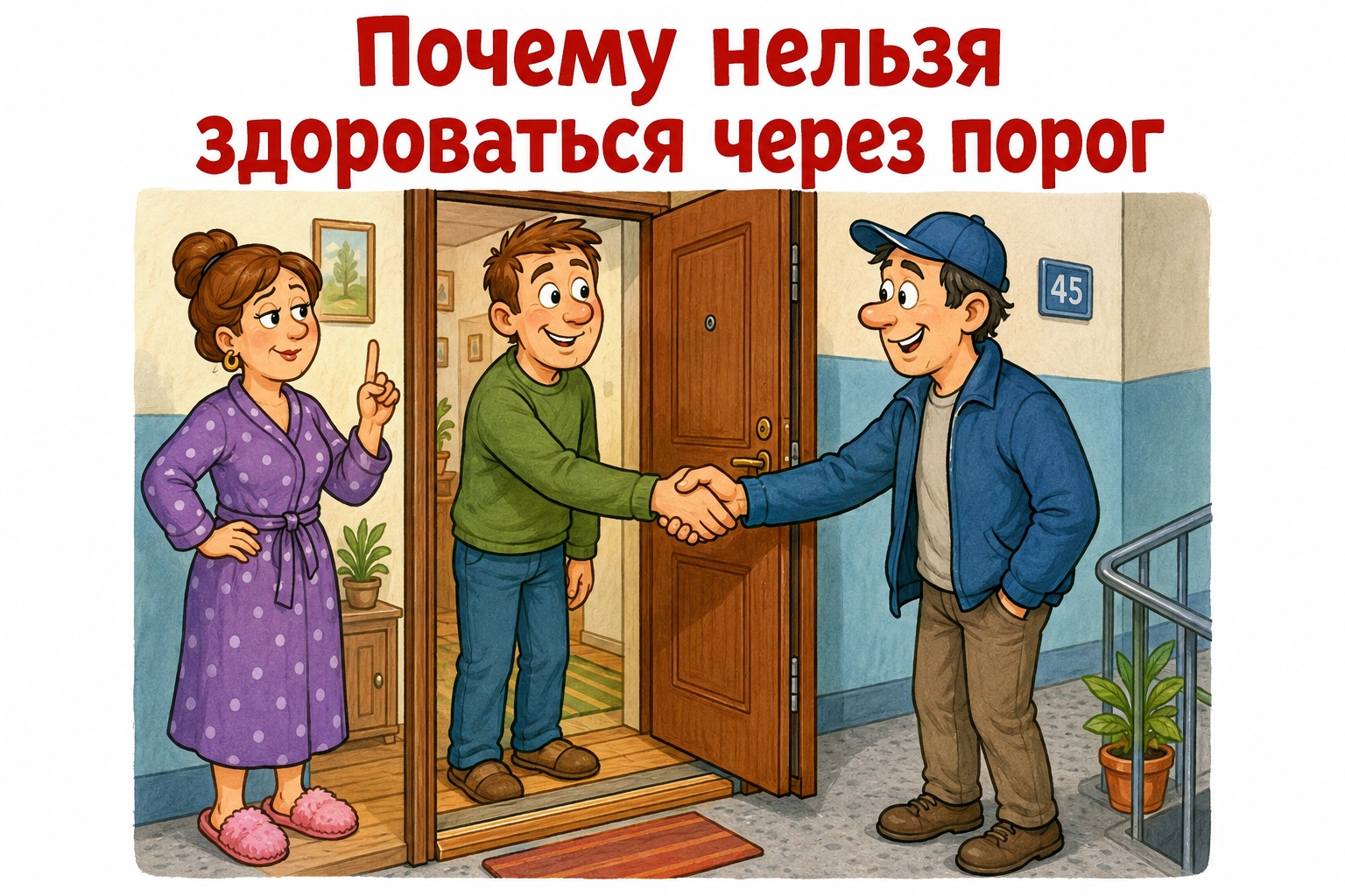 Почему нельзя здороваться и передавать вещи через порог: приметы и значение запрета