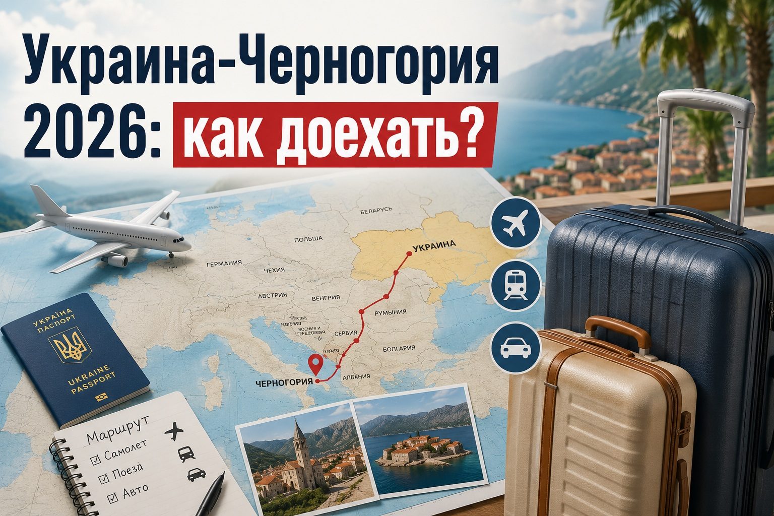 Как добраться из Украины в Черногорию 2026: быстрые способы, цена, длительность поездки