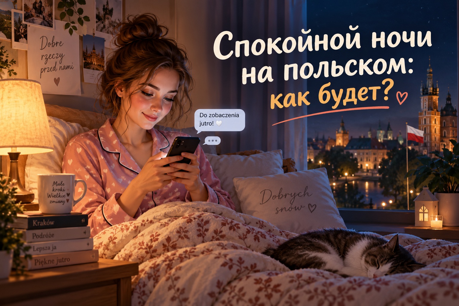 Как пожелать спокойной ночи на польском: красивые фразы с переводом на русский