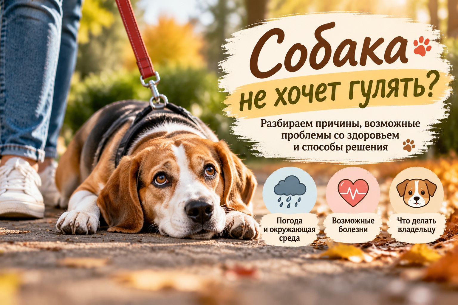 Почему собака не хочет гулять: причины отказа от прогулки, возможные болезни и что делать владельцу
