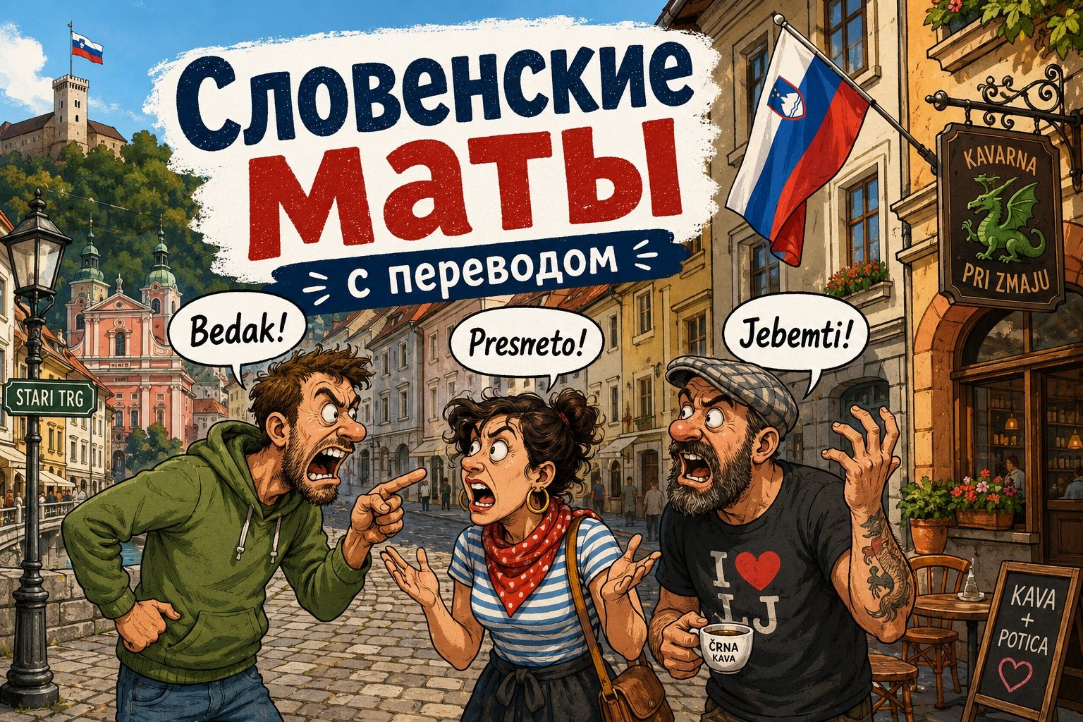 Матюки на словенском: грубые слова и выражения с переводом на русский