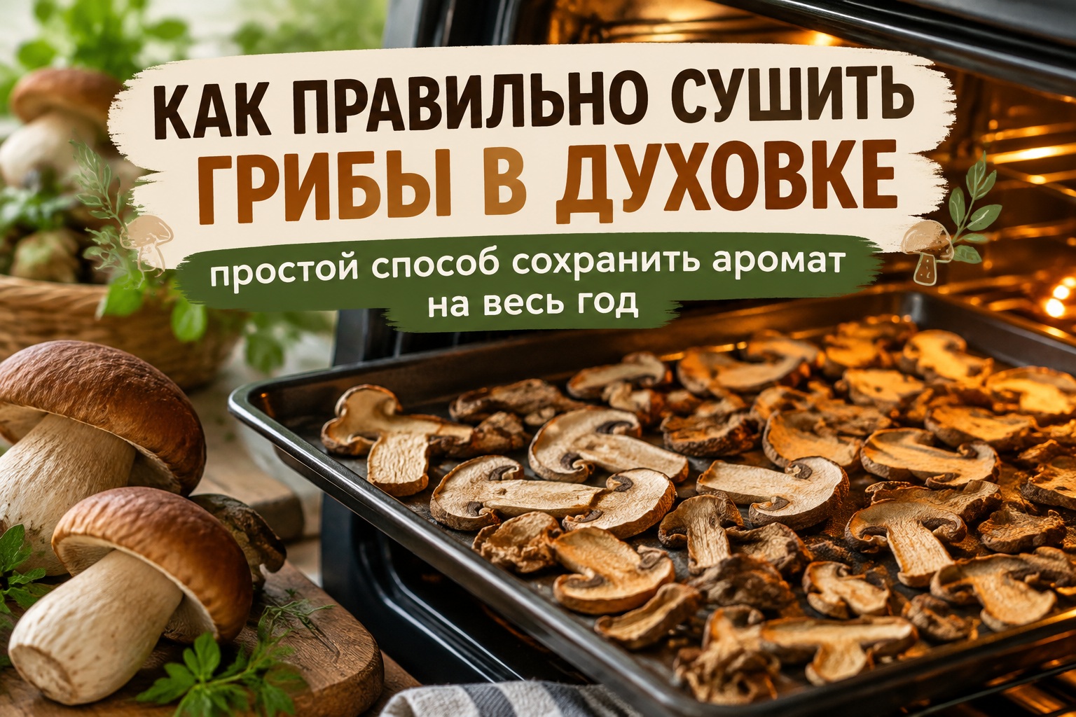 Как сушить грибы в духовке: правильная подготовка, температура и советы для долгого хранения