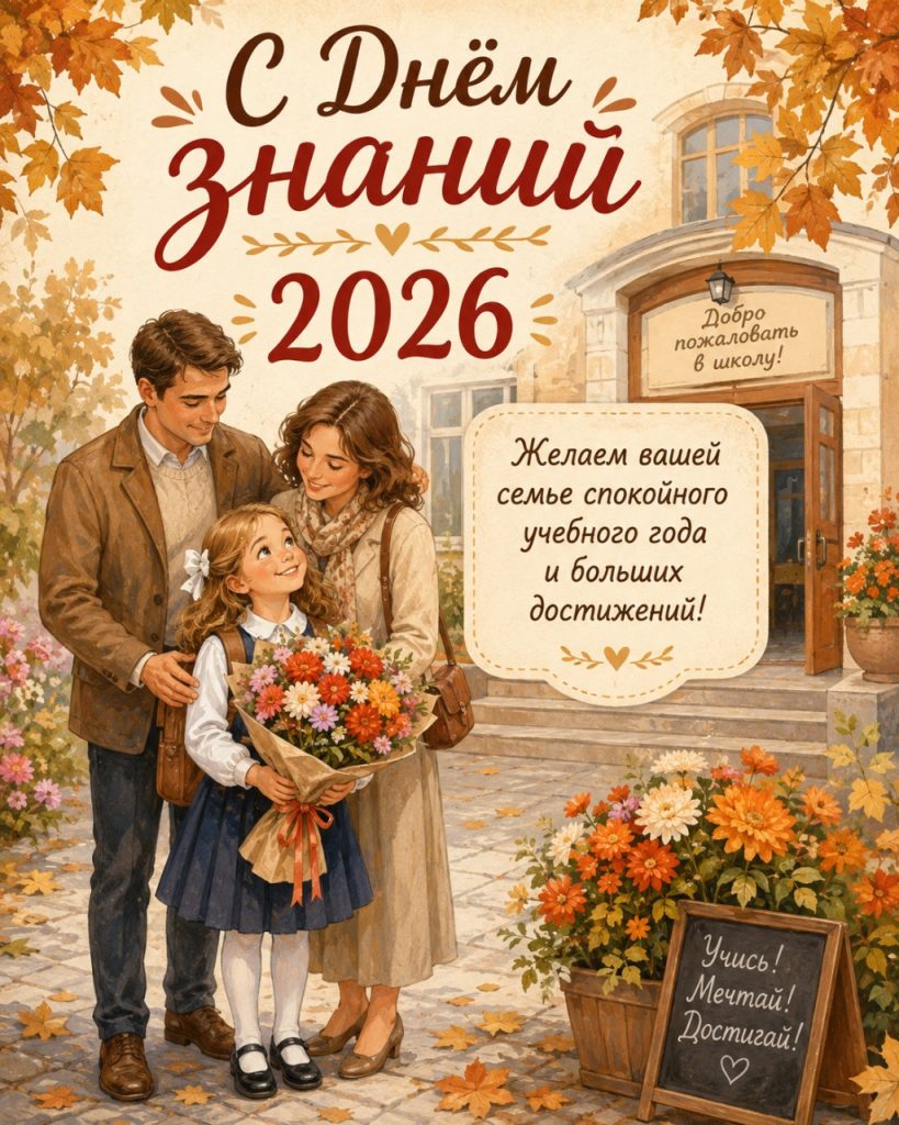 Картинки и открытки с 1 сентября для семьи