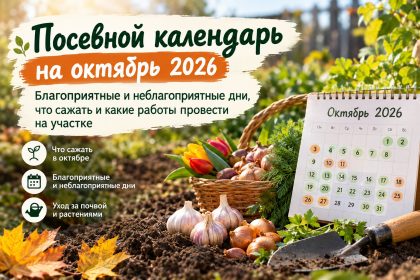Посевной календарь на октябрь 2026: благоприятные и неблагоприятные дни, что сажать