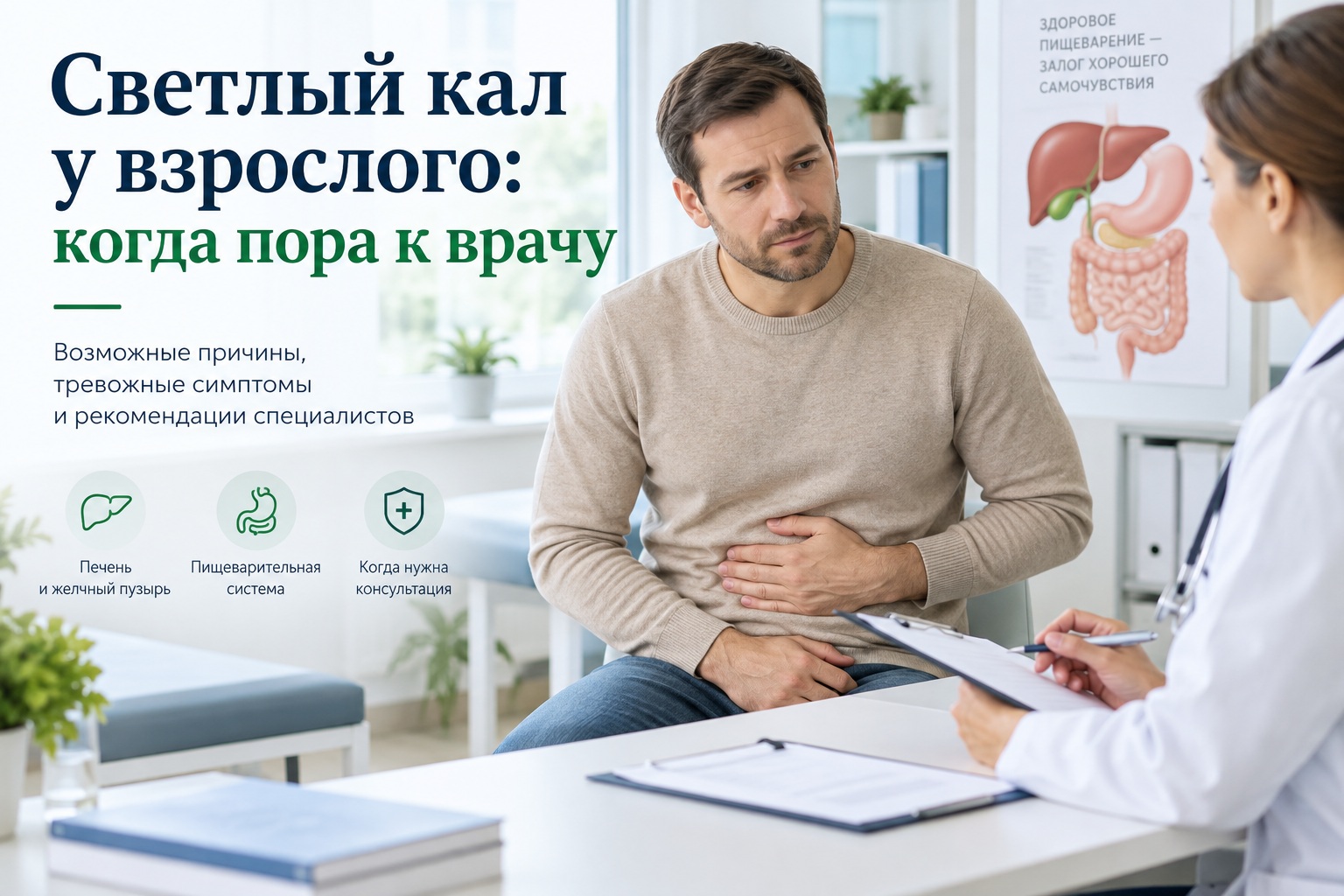 Белый или светлый кал у взрослого: причины изменения цвета стула и когда нужно обратиться к врачу