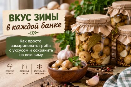 Как мариновать грибы на зиму: простой рецепт с уксусом