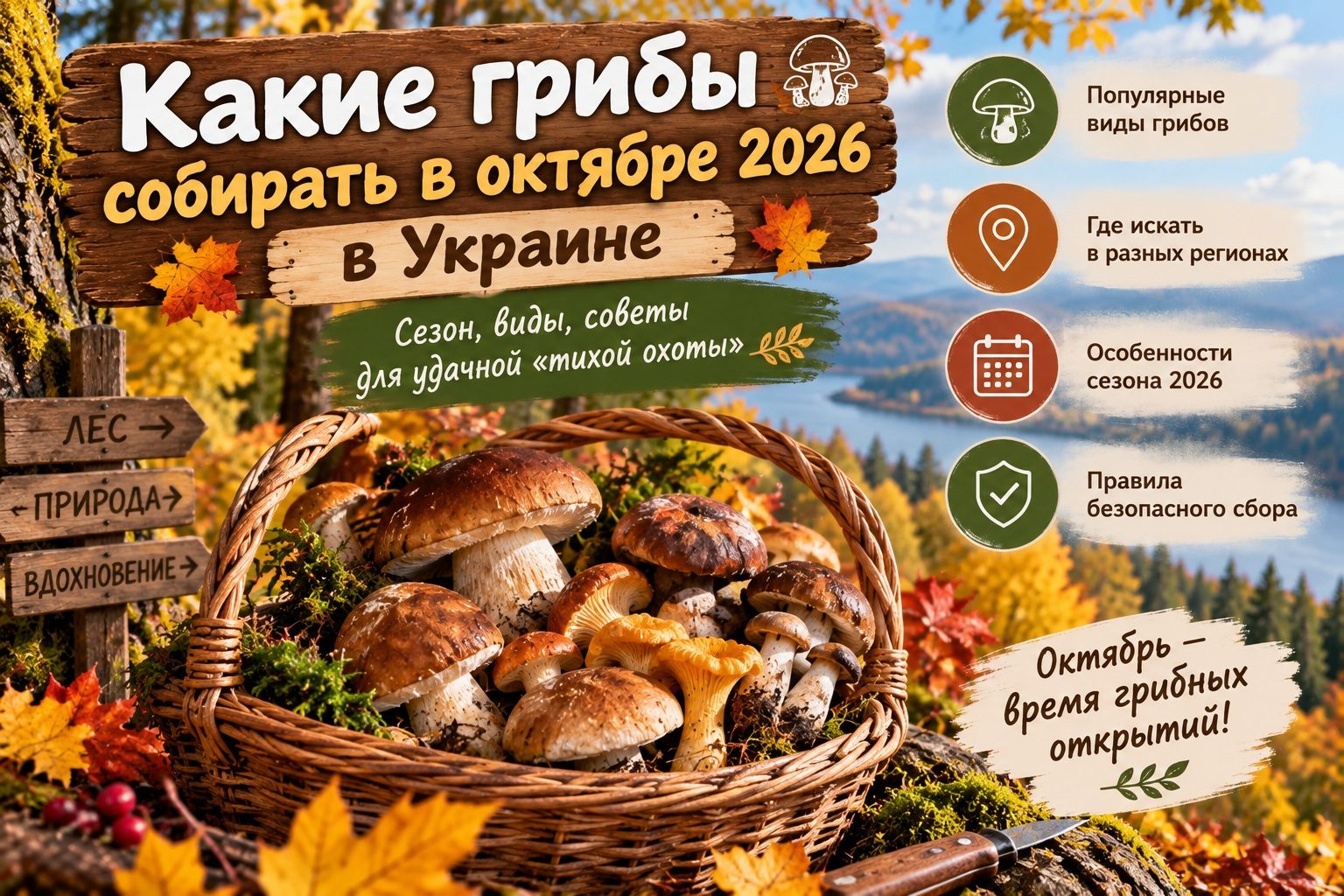 Какие грибы собирать в октябре 2026 года в Украине: сезонные виды и правила безопасной «тихой охоты»