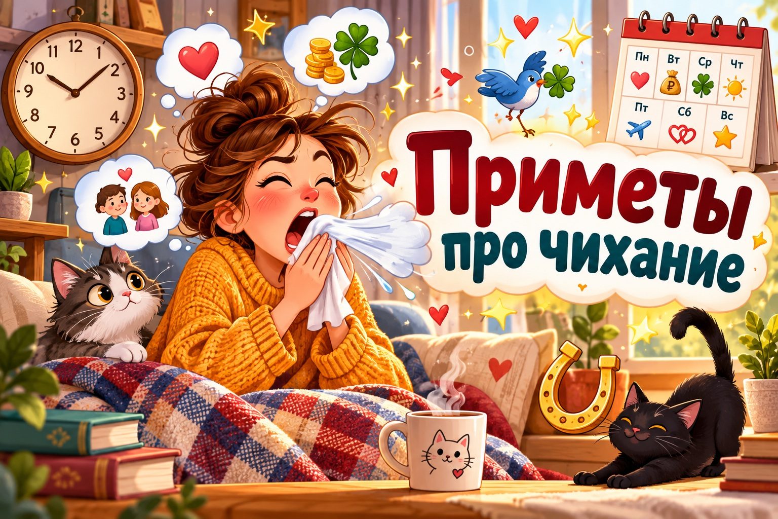 Чихалка по времени и дням недели: приметы для женщин и мужчин