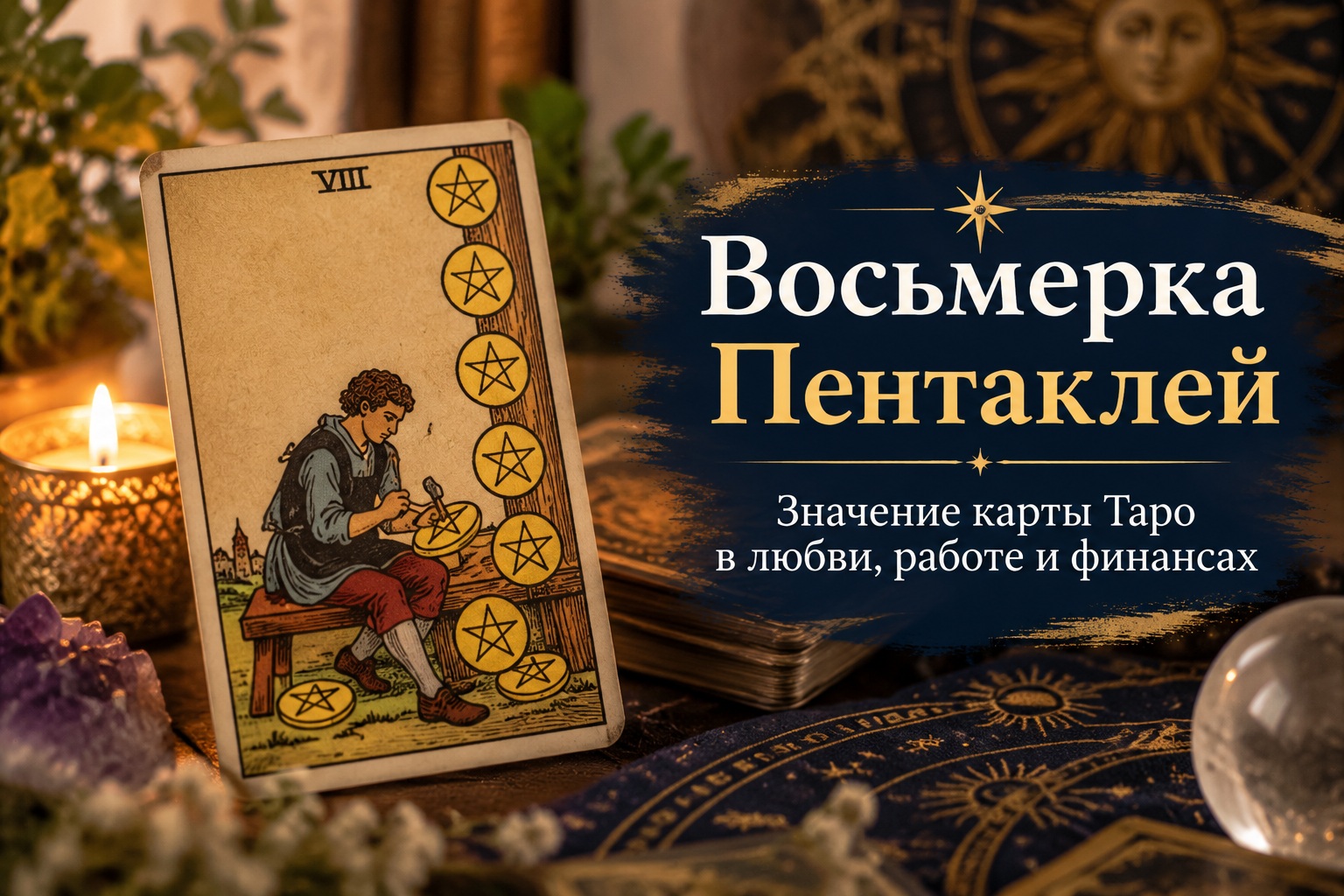 Карта Таро Восьмерка Пентаклей: что означает и как читать в раскладах