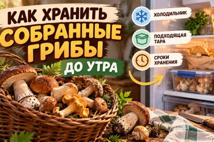 Как хранить собранные грибы до утра: холодильник, тара и сроки без риска порчи