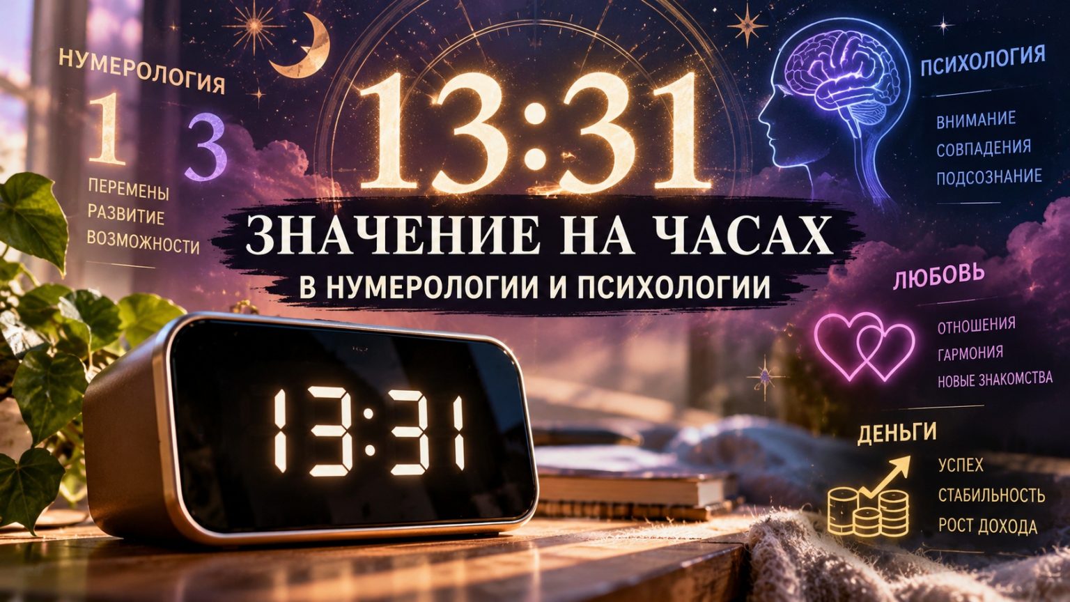 13:31 на часах: значение обратных цифр в нумерологии, любви и психологии