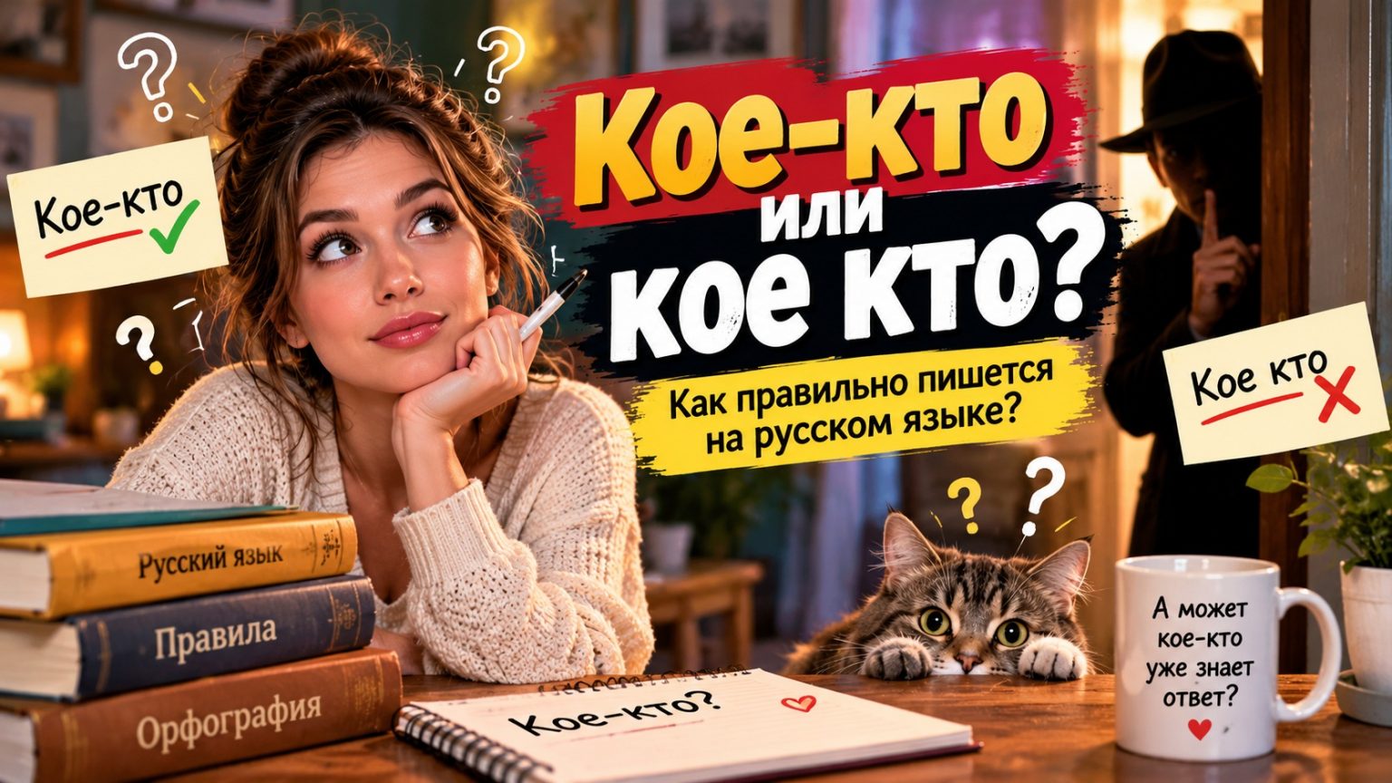 Кое-кто или кое кто: через дефис или раздельно, как правильно пишется на русском языке