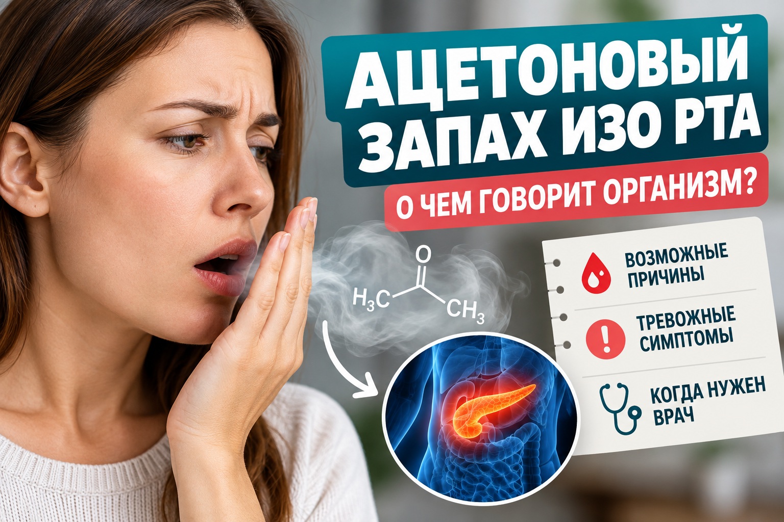 Запах ацетона изо рта: почему появляется, о каких болезнях предупреждает и когда срочно нужен врач