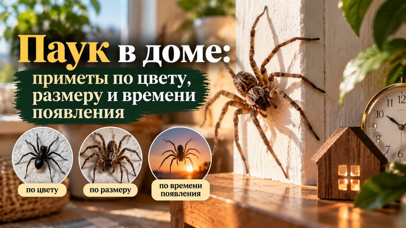 Паук в доме: народные приметы по цвету, размеру и времени появления — к чему это