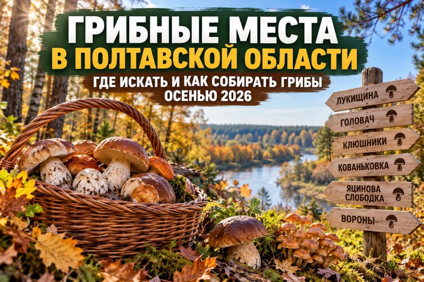 Грибные места в Полтавской области: где искать и как собирать грибы осенью 2026