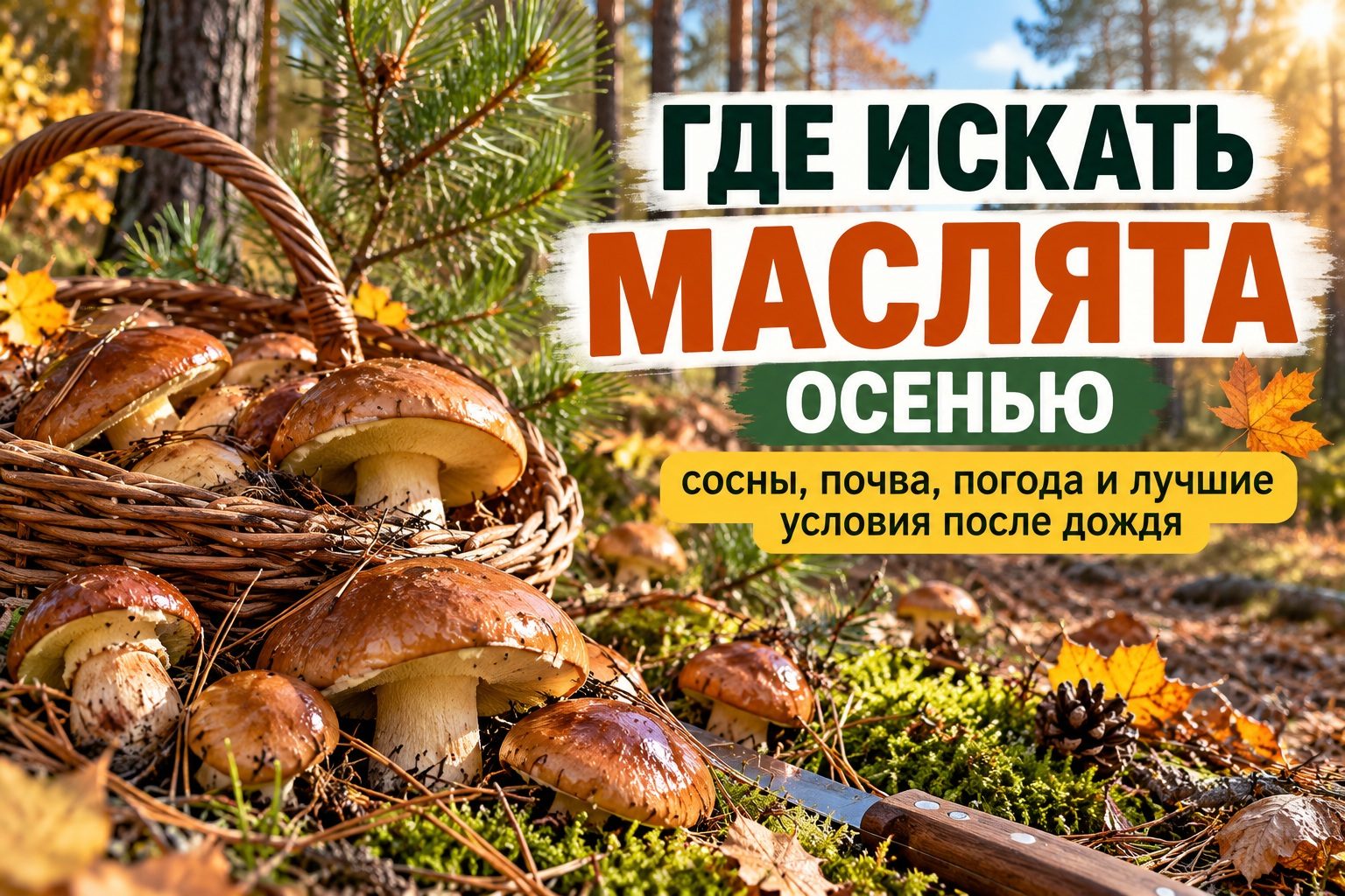 Где искать маслята осенью: сосны, почва, погода и лучшие условия после дождя