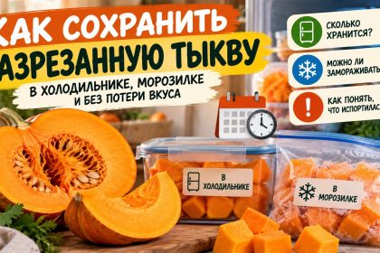 Как хранить разрезанную тыкву: сколько дней она лежит в холодильнике, можно ли замораживать и как определить порчу