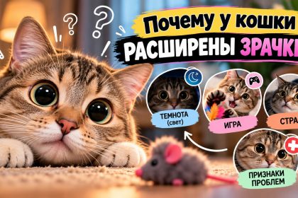 Почему у кошки расширены зрачки: свет, игра, страх и признаки проблем со здоровьем