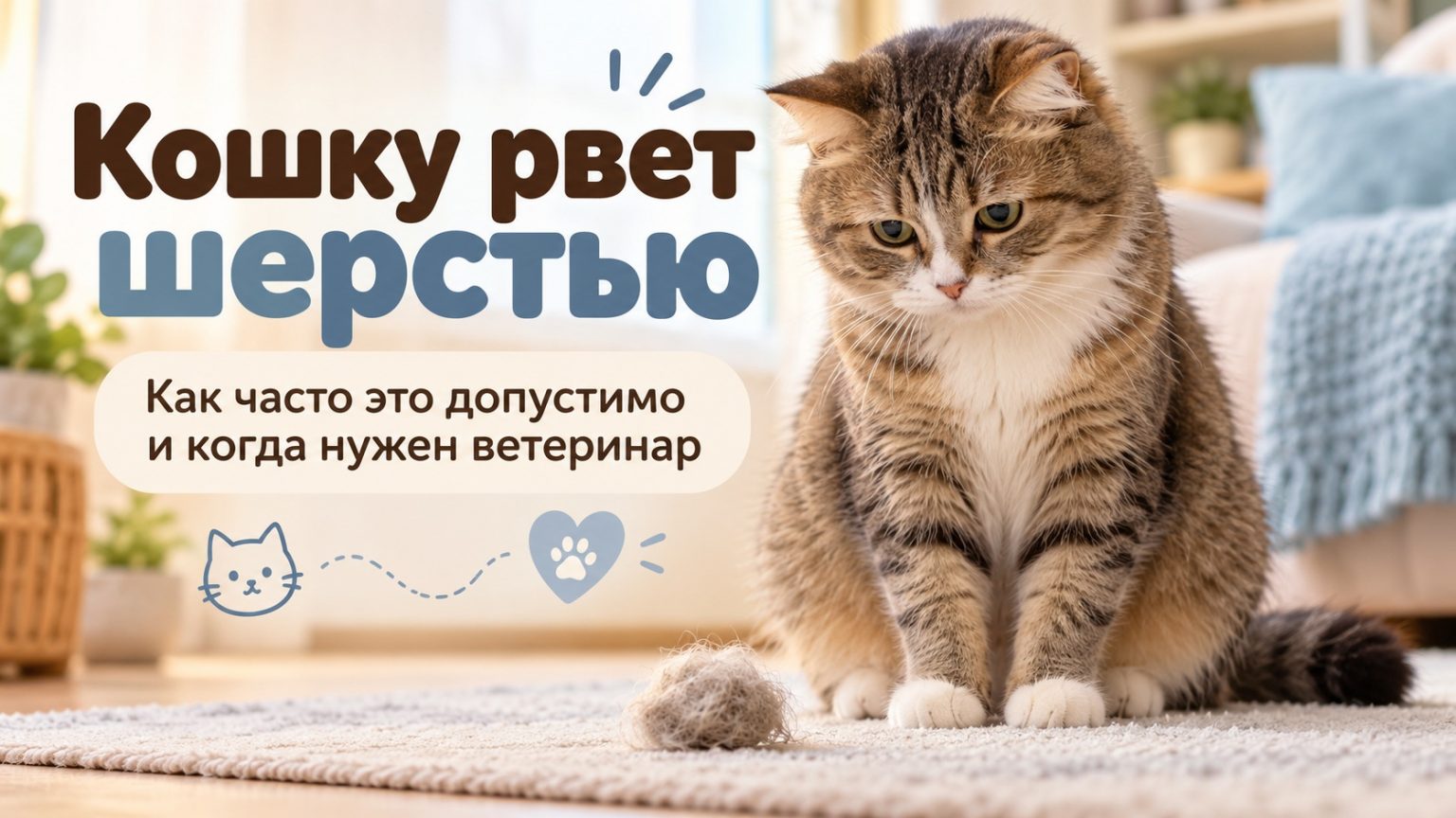 Кошку рвет шерстью: как часто это нормально, почему появляются комки и когда нужен ветеринар